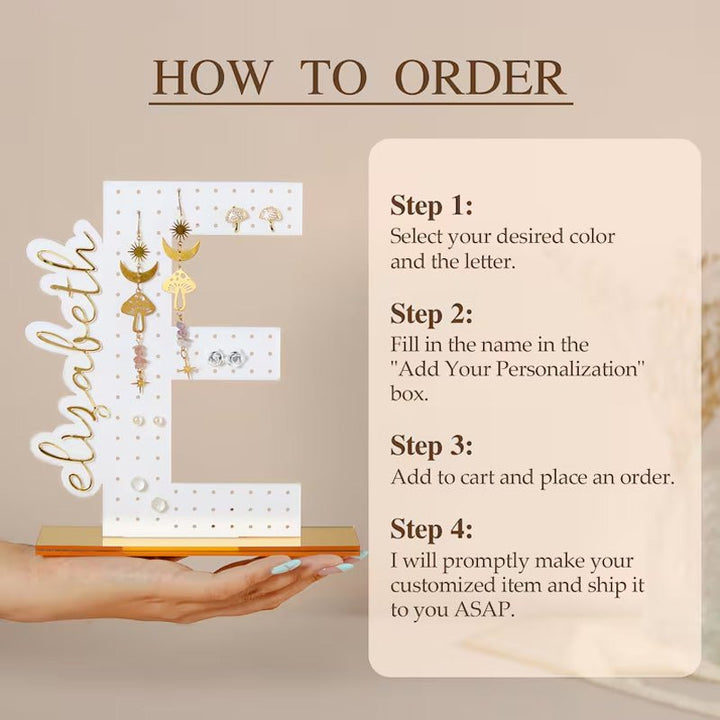 Personalized Earring Holder - Birthday Gift for Her - Canvasgiftco