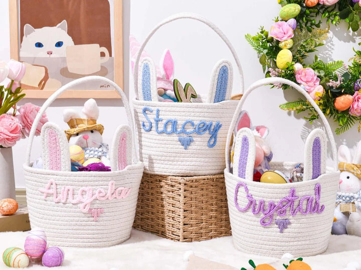 Personalized Easter Bunny Basket for Kids - Canvasgiftco