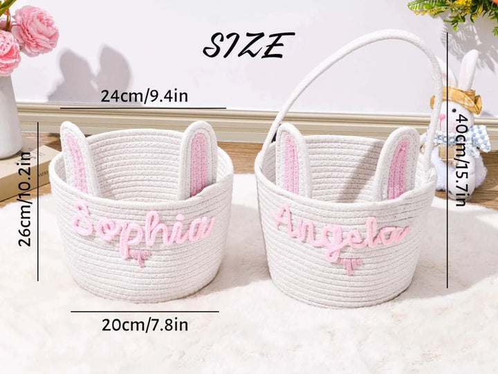 Personalized Easter Bunny Basket for Kids - Canvasgiftco
