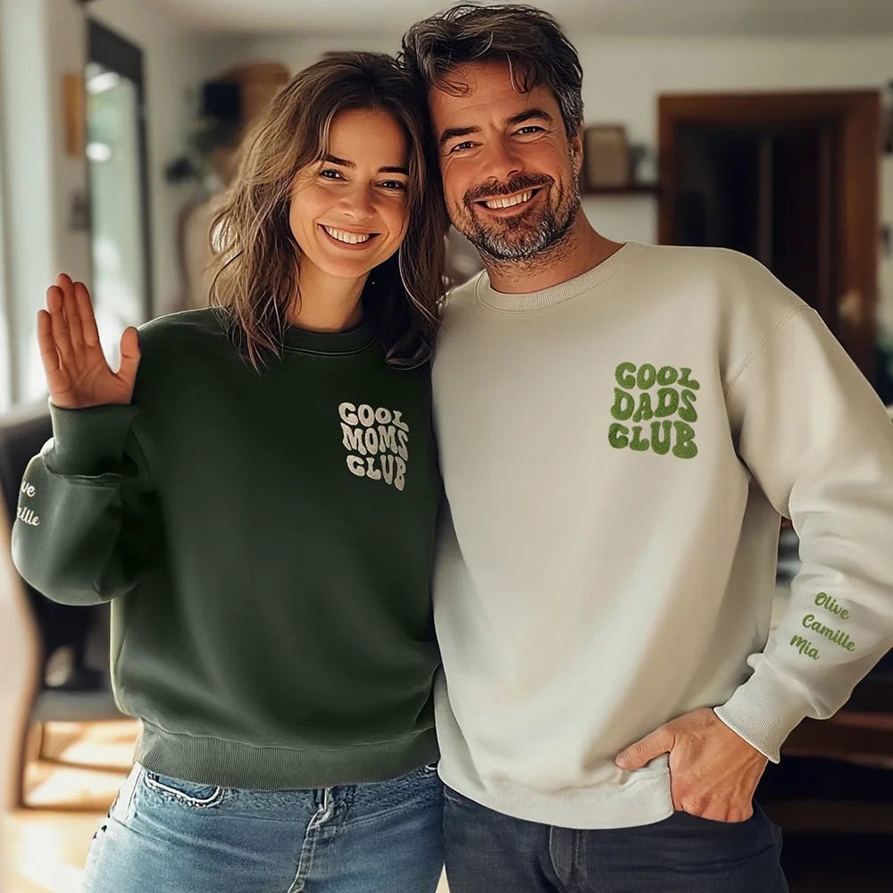 Personalized Embroidered Cool Moms Dads Sweatshirt - Canvasgiftco