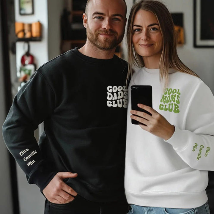 Personalized Embroidered Cool Moms Dads Sweatshirt - Canvasgiftco