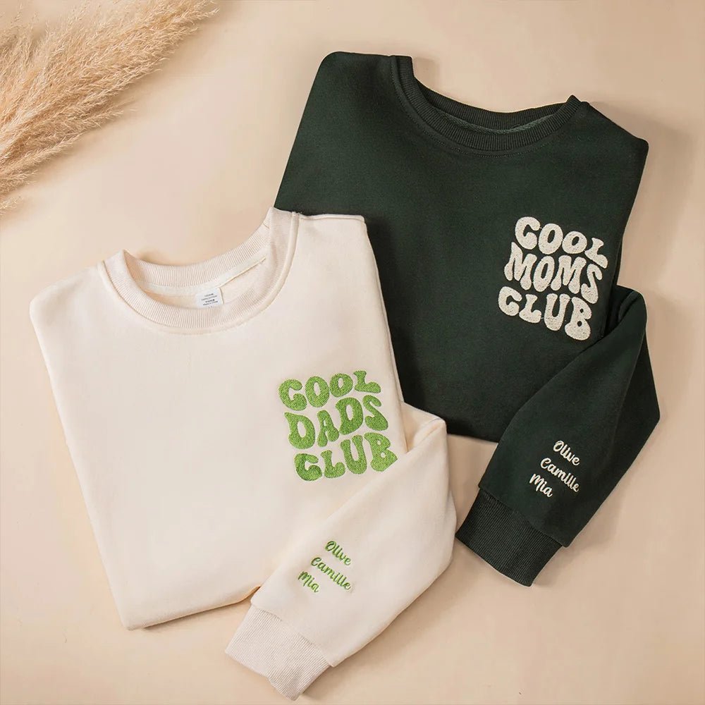 Personalized Embroidered Cool Moms Dads Sweatshirt - Canvasgiftco