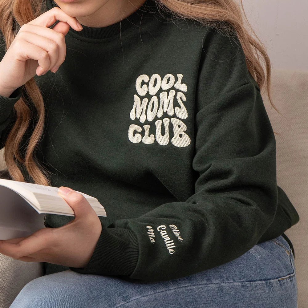 Personalized Embroidered Cool Moms Dads Sweatshirt - Canvasgiftco