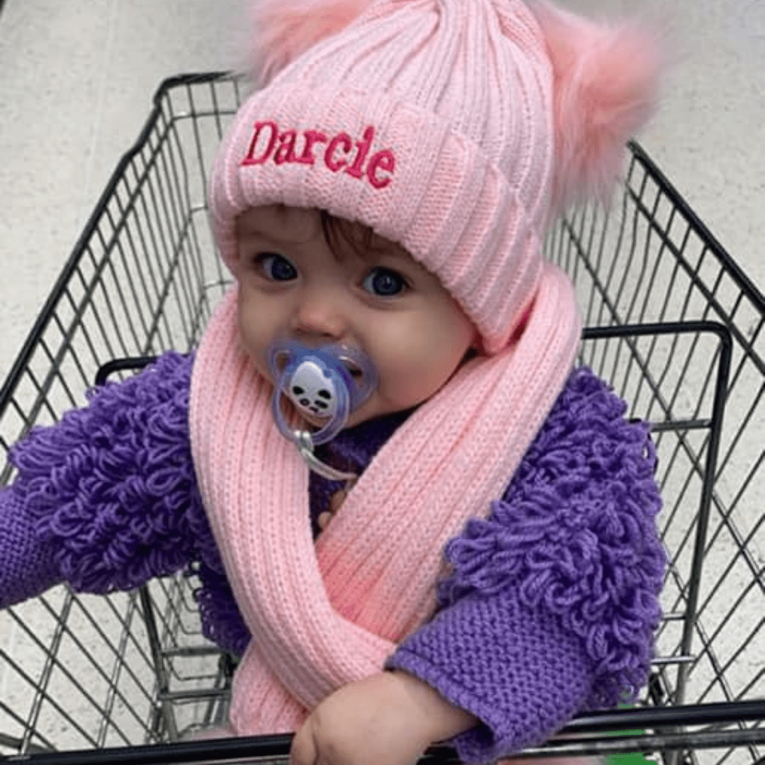 Personalized Embroidery Kid Pom Pom Hat - Canvasgiftco