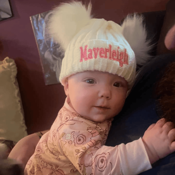 Personalized Embroidery Kid Pom Pom Hat - Canvasgiftco