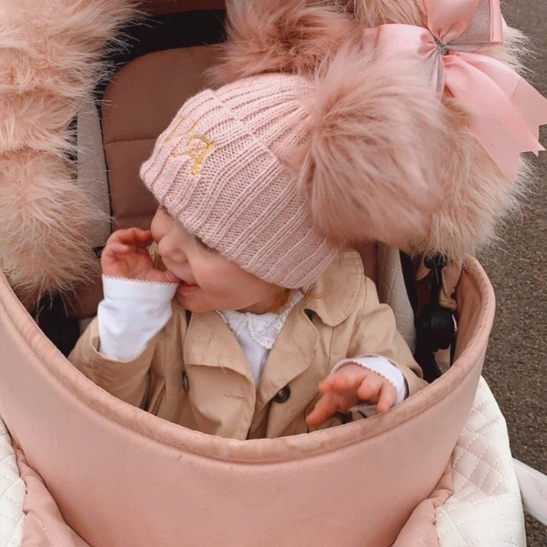 Personalized Embroidery Kid Pom Pom Hat - Canvasgiftco