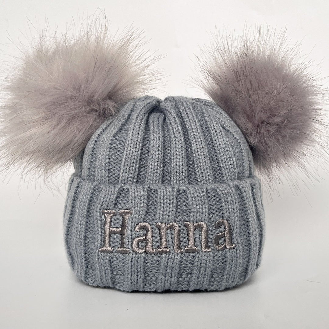 Personalized Embroidery Kid Pom Pom Hat - Canvasgiftco