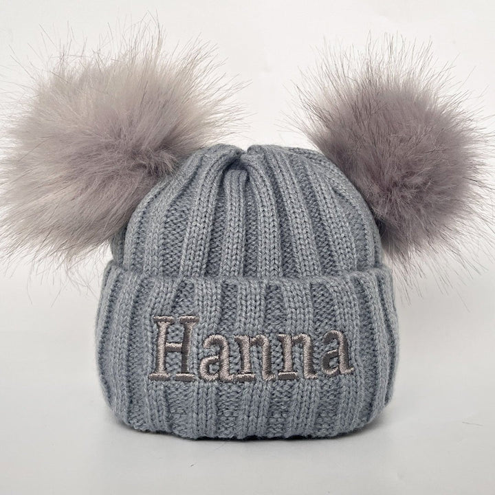 Personalized Embroidery Kid Pom Pom Hat - Canvasgiftco