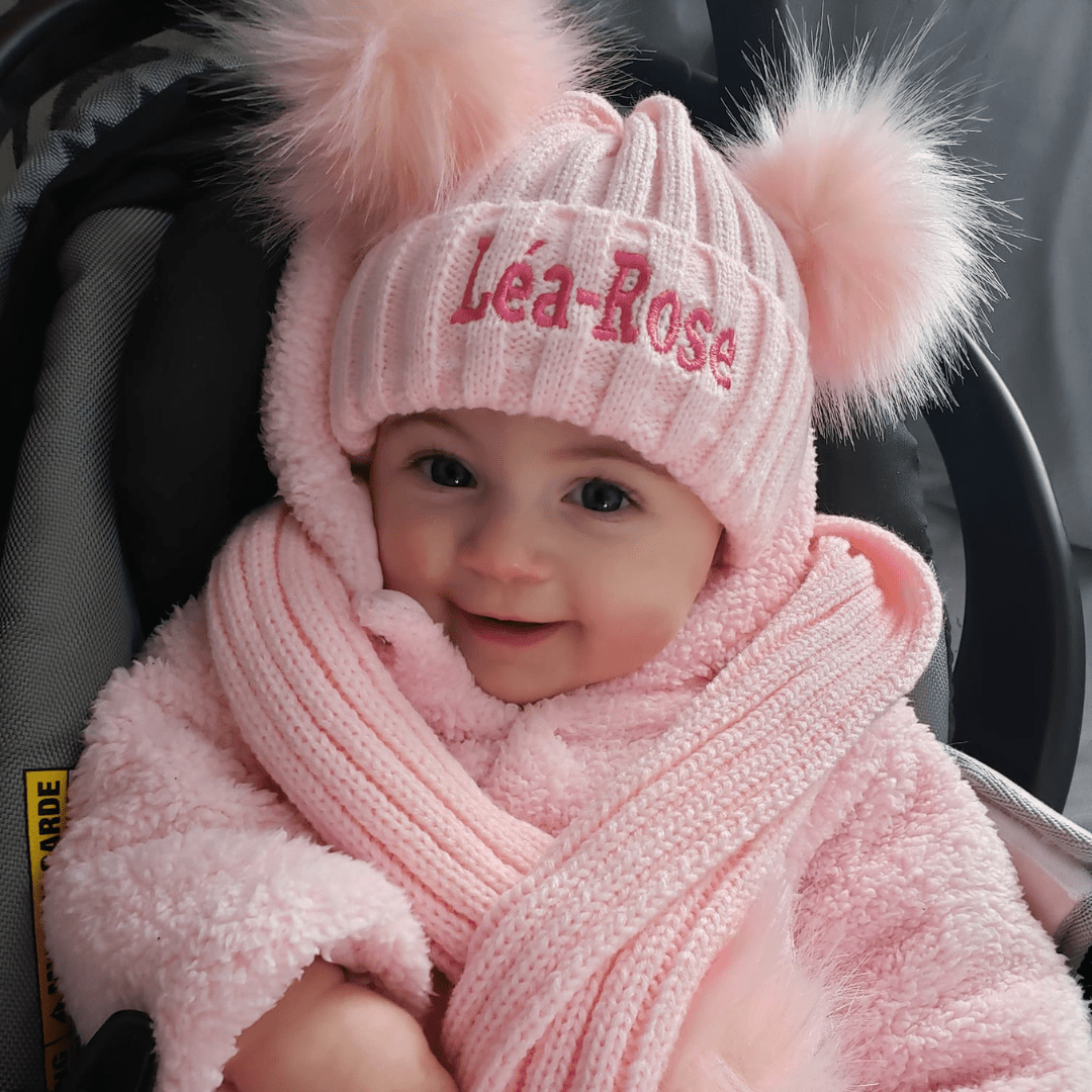 Personalized Embroidery Kid Pom Pom Hat - Canvasgiftco