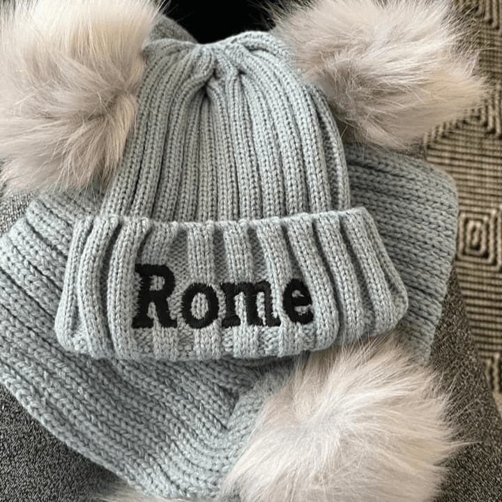 Personalized Embroidery Kid Pom Pom Hat - Canvasgiftco