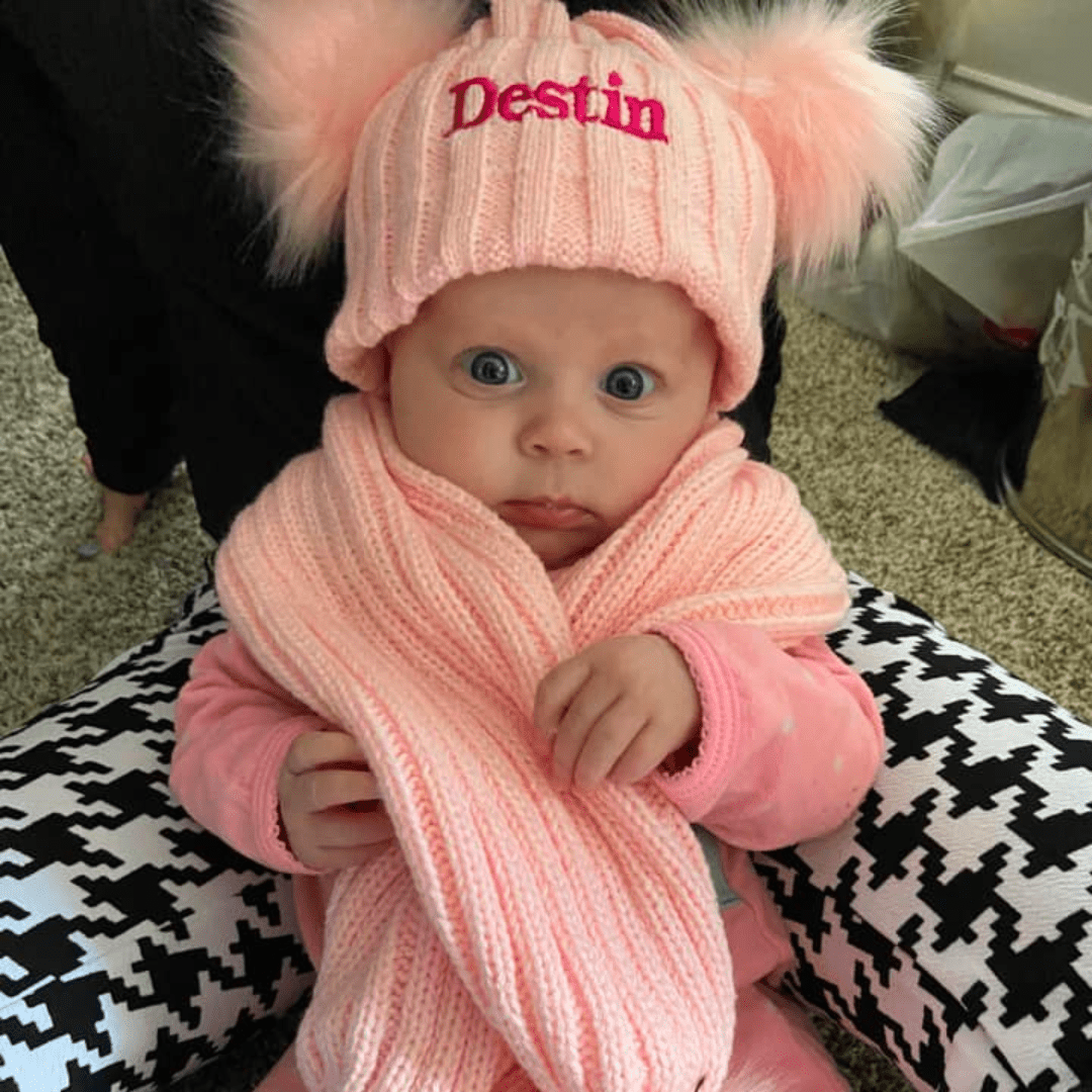 Personalized Embroidery Kid Pom Pom Hat - Canvasgiftco