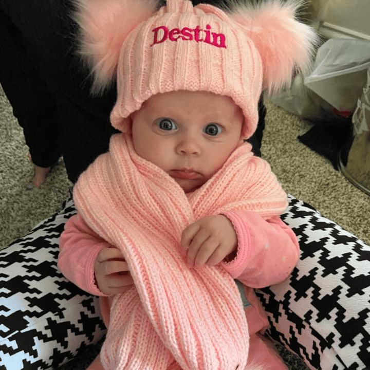 Personalized Embroidery Kid Pom Pom Hat - Canvasgiftco