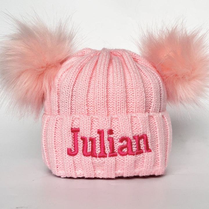 Personalized Embroidery Kid Pom Pom Hat - Canvasgiftco