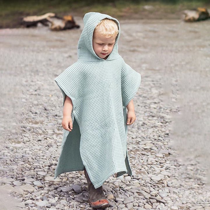 Personalized Embroidery Kids Waffle Bathrobe Cape - Suitable For Children Aged 2-7 - Canvasgiftco