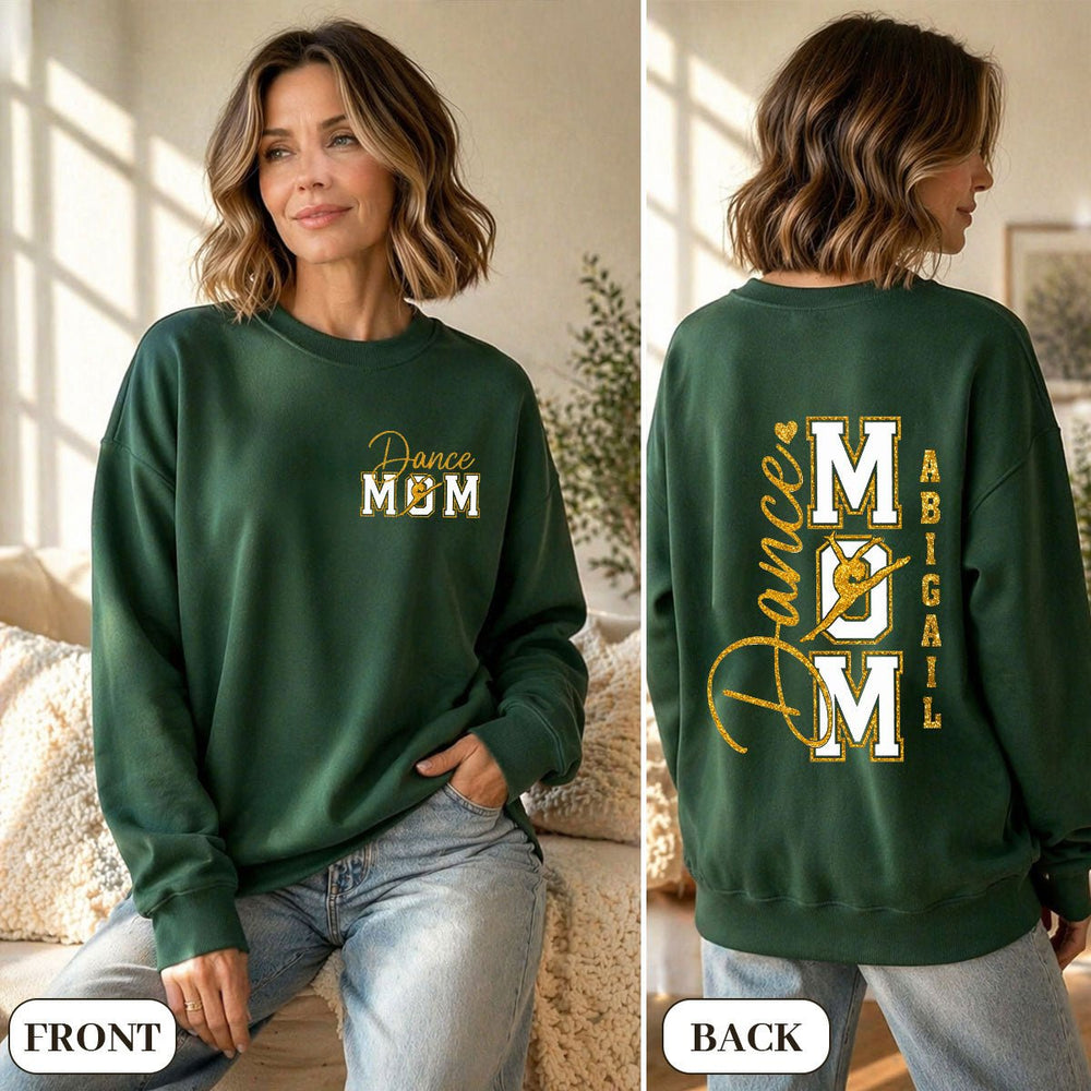Personalized Glitter Sports Mom Sweatshirt - Canvasgiftco