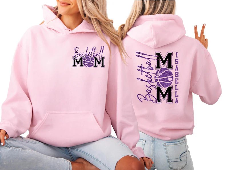 Personalized Glitter Sports Mom Sweatshirt - Canvasgiftco