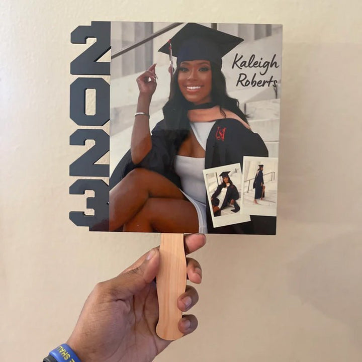 Personalized Graduation Season Laser Cut Wooden Fan - Graduation Sign Plaque - Canvasgiftco