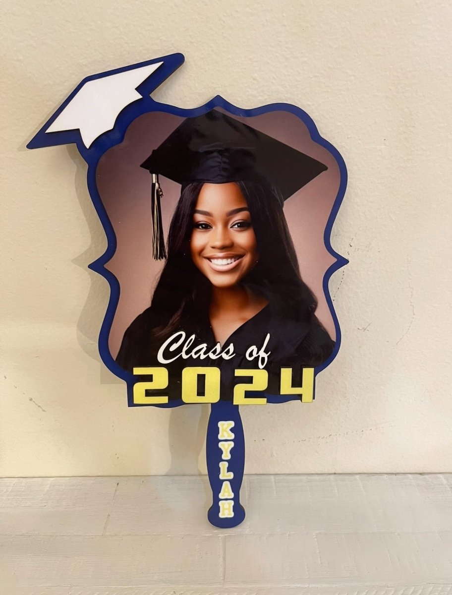 Personalized Graduation Season Laser Cut Wooden Fan - Graduation Sign Plaque - Canvasgiftco
