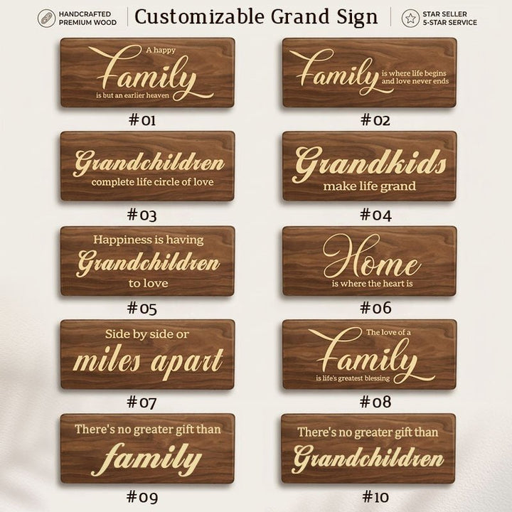 Personalized Grandkids Hanging Sign | 2024 Version Engraved Design - Canvasgiftco