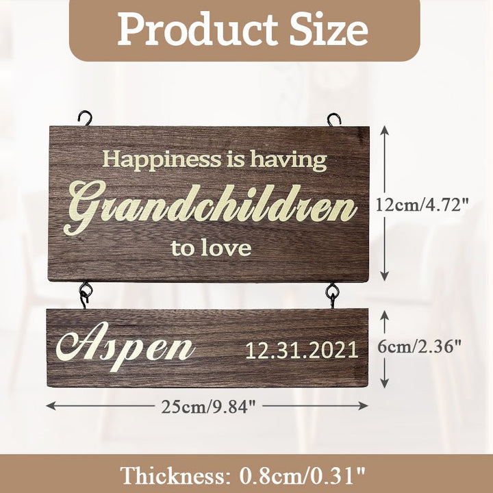 Personalized Grandkids Hanging Sign | 2024 Version Printed Design - Canvasgiftco