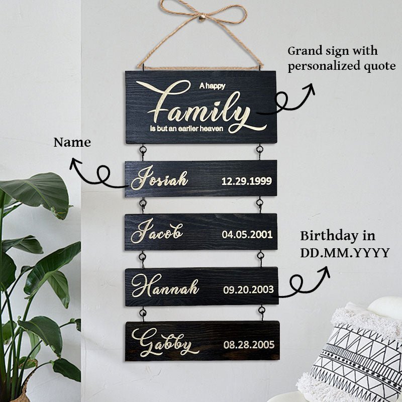 🆕 Personalized Grandkids Hanging Sign | 2025 Engraved Version - Canvasgiftco