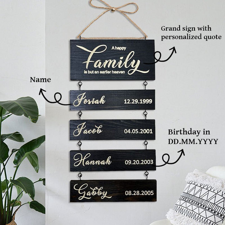 🆕 Personalized Grandkids Hanging Sign | 2025 Engraved Version - Canvasgiftco