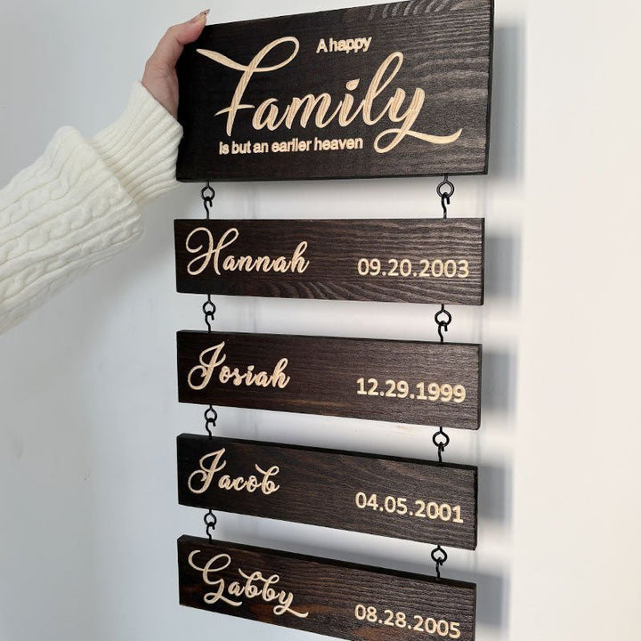 🆕 Personalized Grandkids Hanging Sign | 2025 Engraved Version - Canvasgiftco