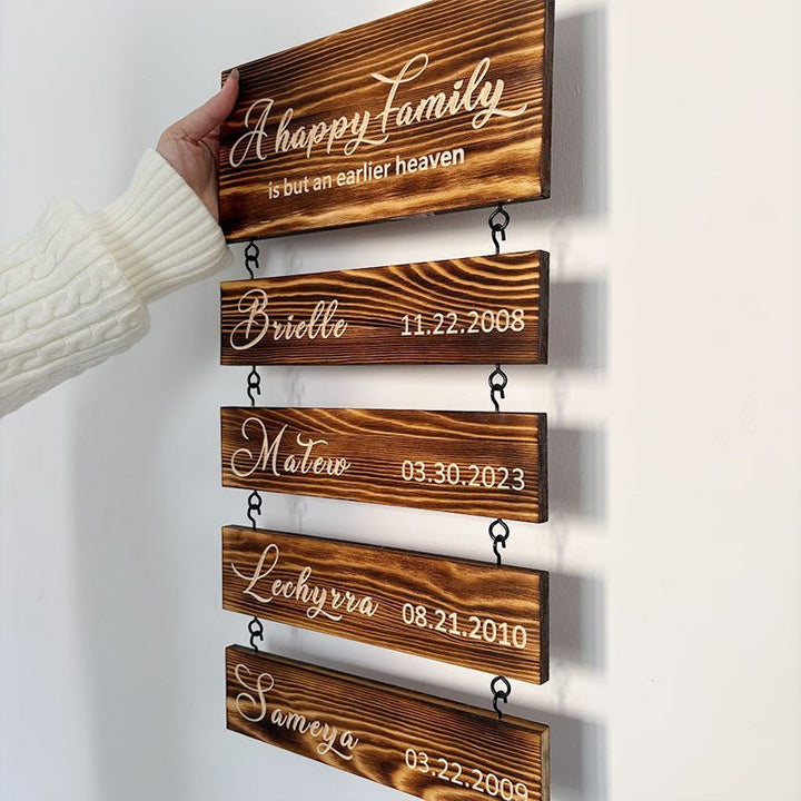 🆕 Personalized Grandkids Hanging Sign | 2025 Engraved Version - Canvasgiftco