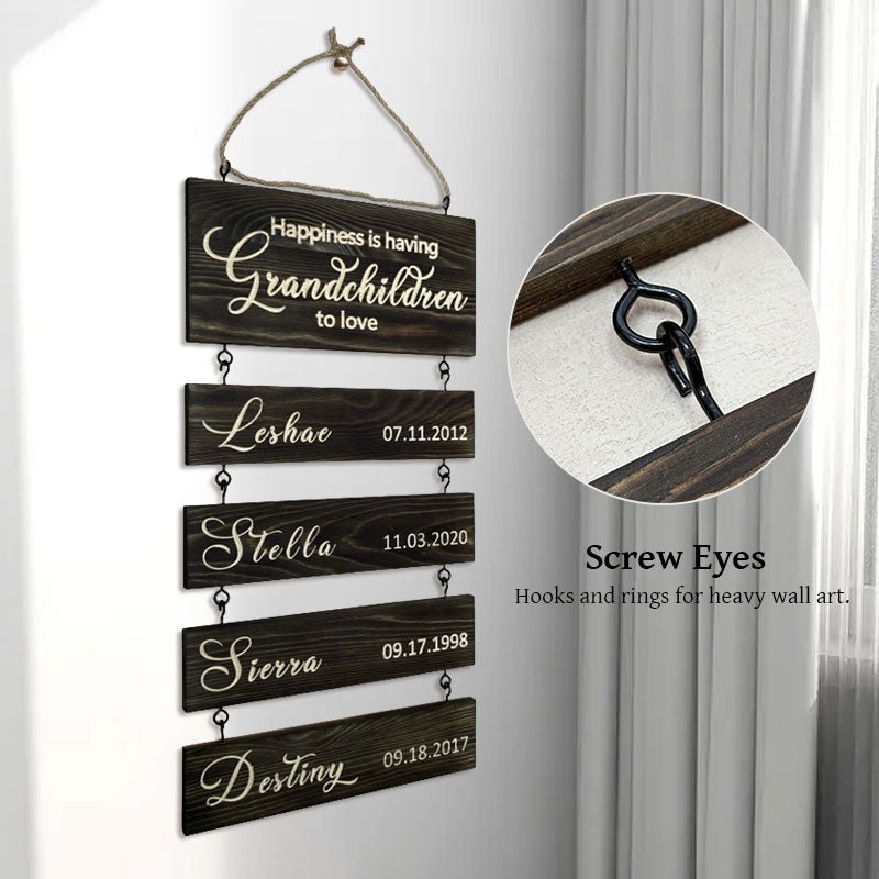 🆕 Personalized Grandkids Hanging Sign | 2025 Engraved Version - Canvasgiftco