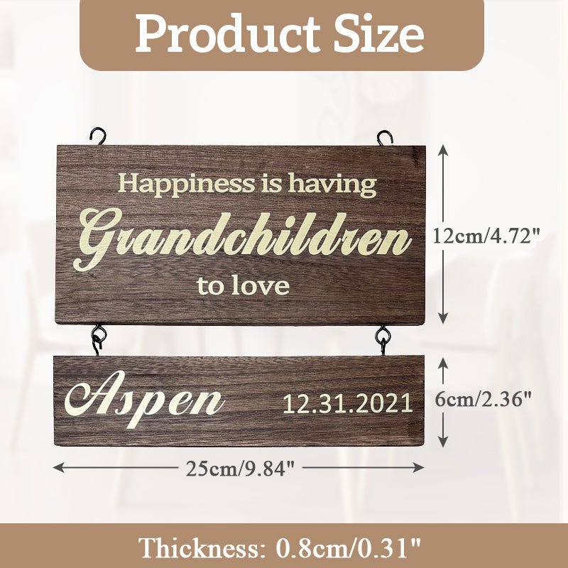 Personalized Grandkids Hanging Sign | Printed Version - Canvasgiftco