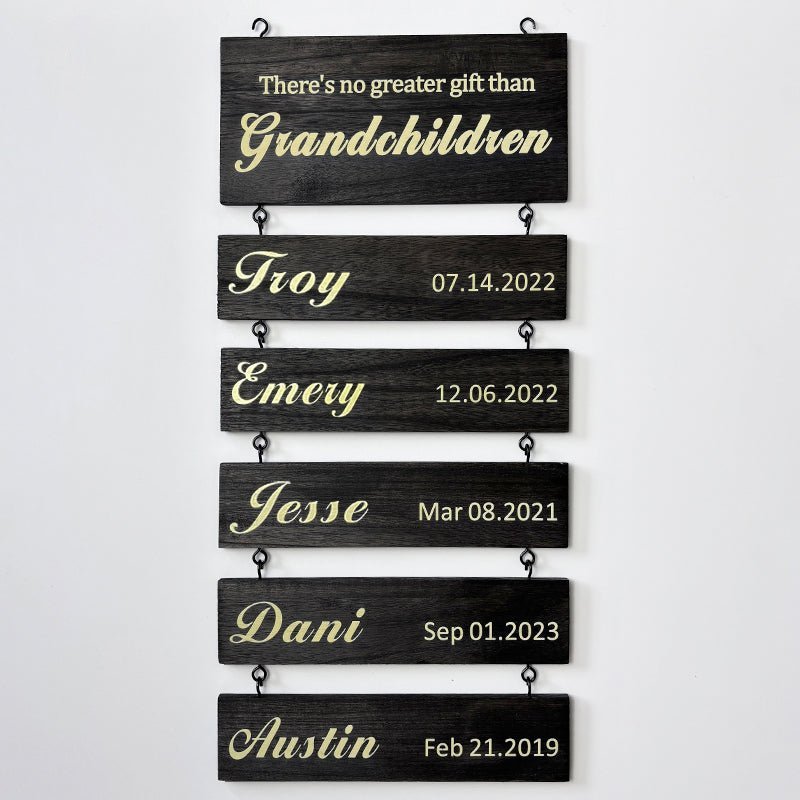Personalized Grandkids Hanging Sign | Printed Version - Canvasgiftco
