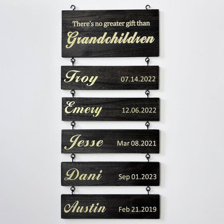 Personalized Grandkids Hanging Sign | Printed Version - Canvasgiftco