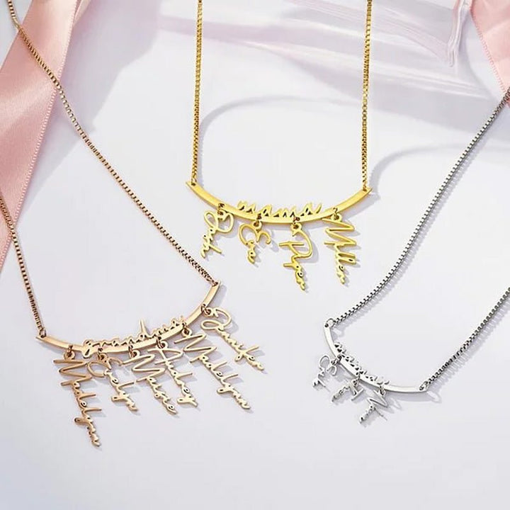 Personalized Hanging Names Family Necklace - Canvasgiftco