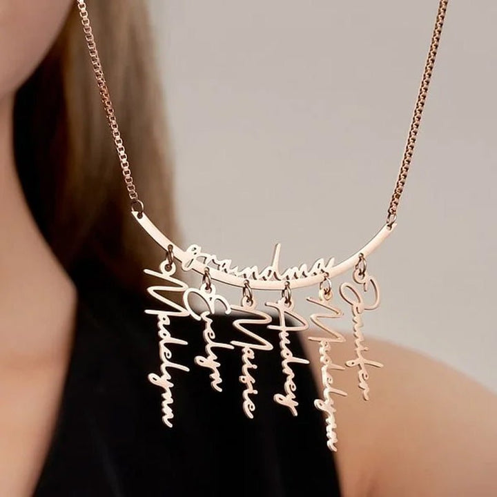 Personalized Hanging Names Family Necklace - Canvasgiftco