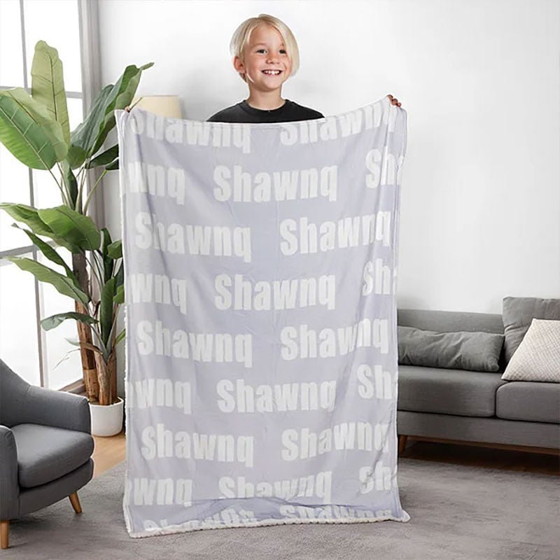 Personalized High-Quality Super Soft Name Family Blanket Birthday Christmas Gift for Kid Family - Canvasgiftco