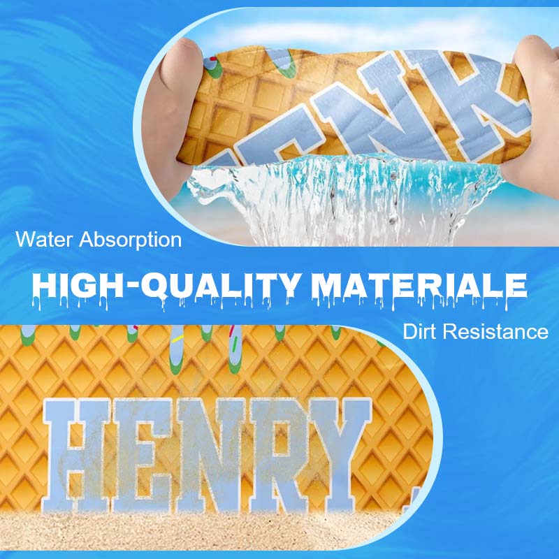 Personalized Ice Cream Drip Baseball Beach Towel - Canvasgiftco