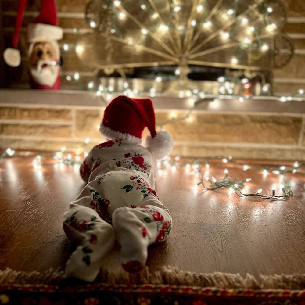 Personalized Leather Patch Christmas Santa Hat - Canvasgiftco