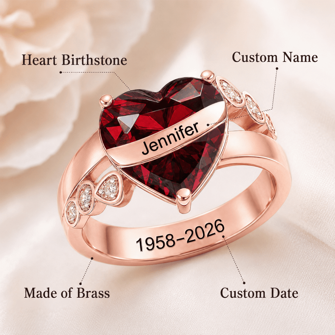 Personalized Memorial Birthstone Ring, Hug From Heaven Gift - Canvasgiftco