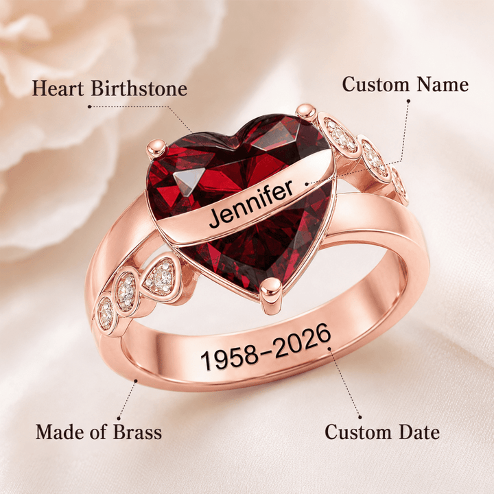 Personalized Memorial Birthstone Ring, Hug From Heaven Gift - Canvasgiftco