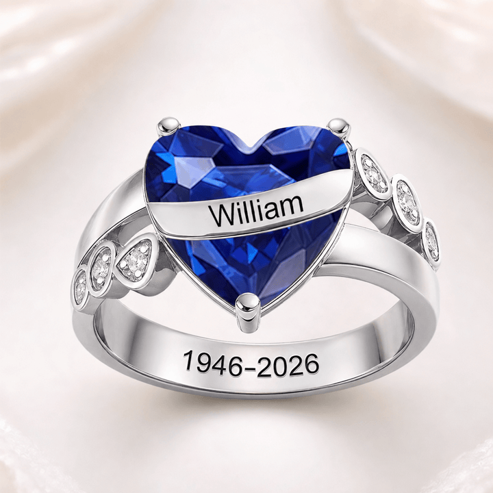 Personalized Memorial Birthstone Ring, Hug From Heaven Gift - Canvasgiftco