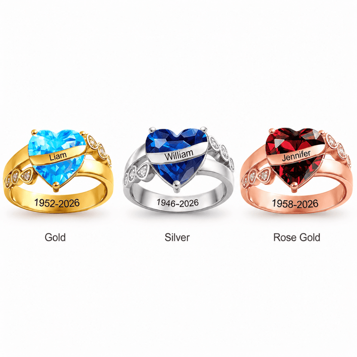 Personalized Memorial Birthstone Ring, Hug From Heaven Gift - Canvasgiftco
