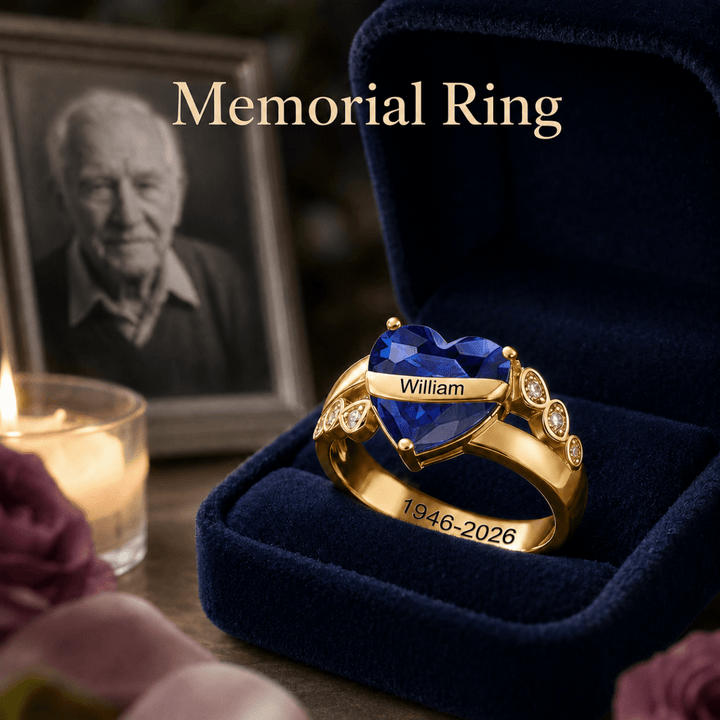 Personalized Memorial Birthstone Ring, Hug From Heaven Gift - Canvasgiftco