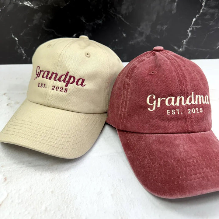 Personalized Mom, Dad & Grandparent Embroidered Cap - Canvasgiftco