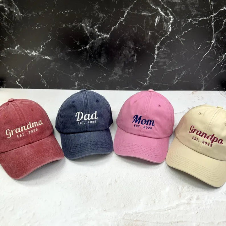 Personalized Mom, Dad & Grandparent Embroidered Cap - Canvasgiftco