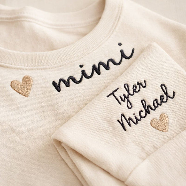 Personalized Mom Embroidered Sweatshirt Hoodie - Canvasgiftco