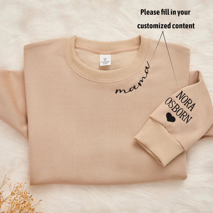 Personalized Mom Embroidered Sweatshirt Hoodie - Canvasgiftco