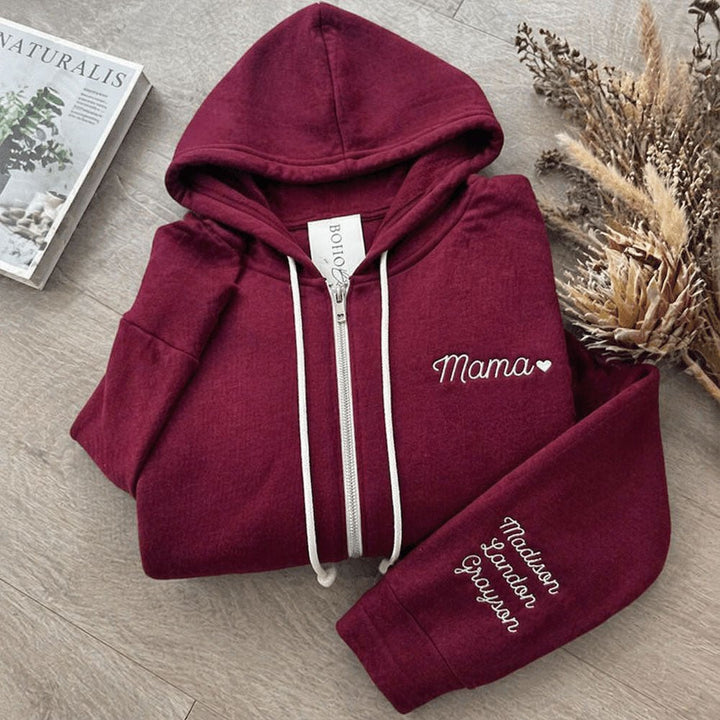 Personalized Mom Embroidered Sweatshirt Hoodie - Canvasgiftco