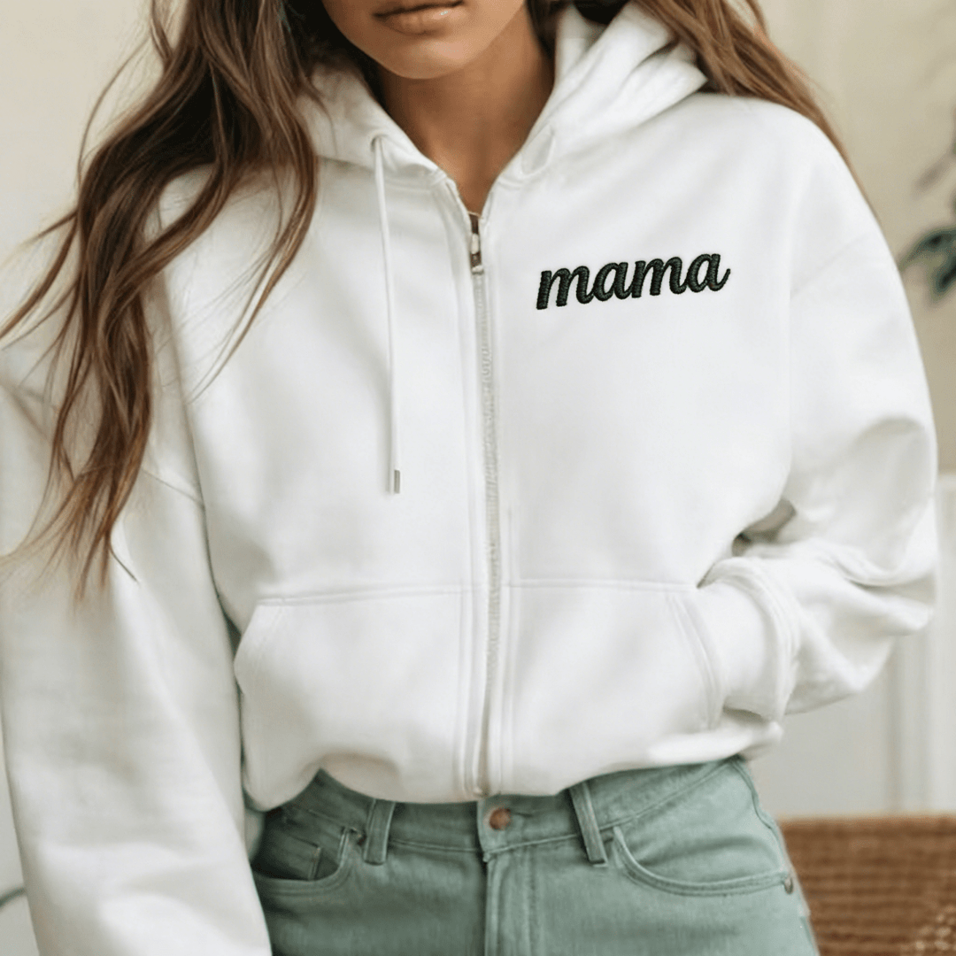 Personalized Mom Embroidered Sweatshirt Hoodie - Canvasgiftco