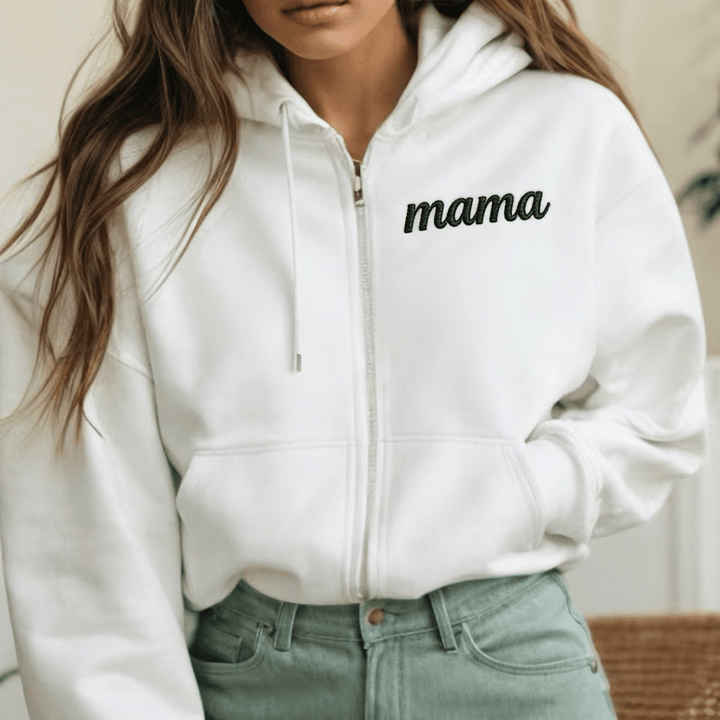 Personalized Mom Embroidered Sweatshirt Hoodie - Canvasgiftco
