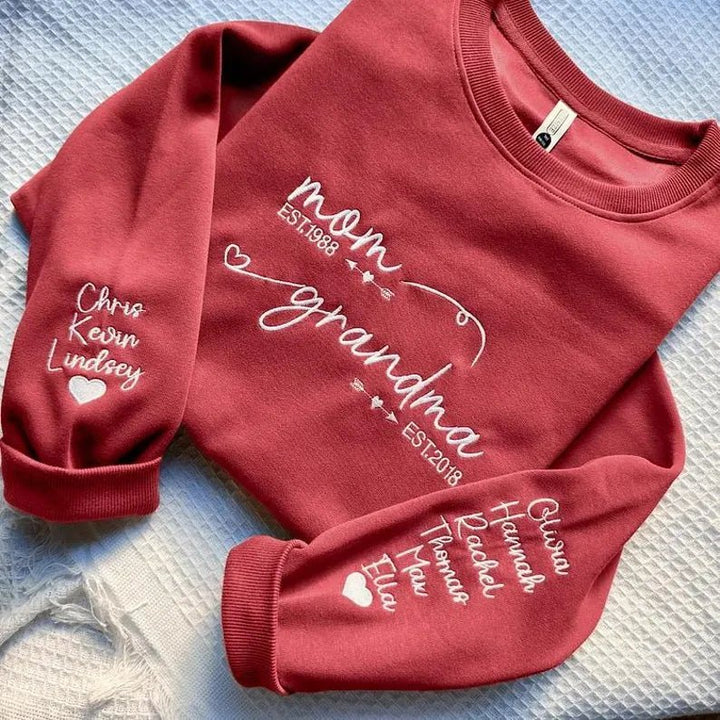 Personalized Mom & Grandma Sweatshirt with Kids Names - Canvasgiftco